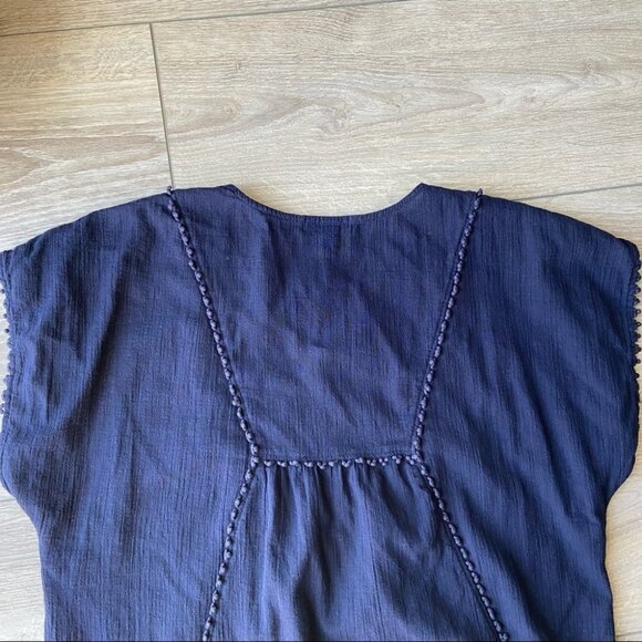 J. Crew Pom Pom Navy Beach Cover Up Tunic Top - Picture 13 of 14
